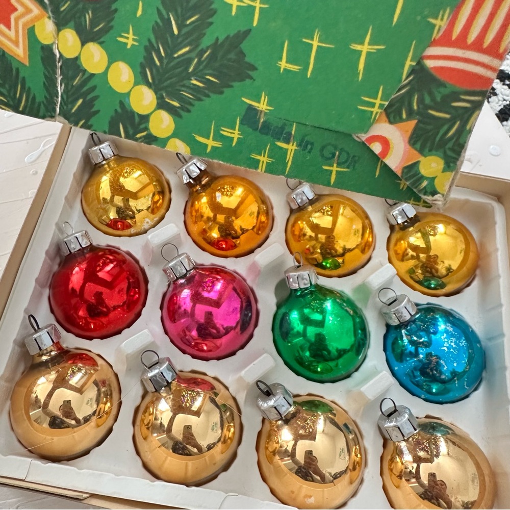 1960’s Vintage Glass Ornaments Germany glass ornaments